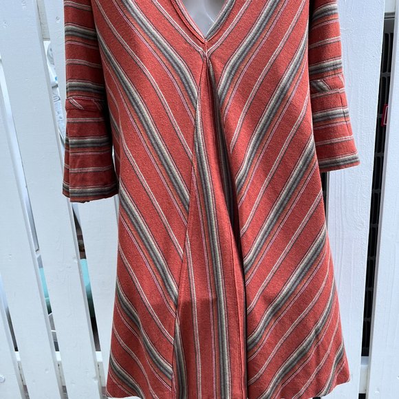 Free People Rust Chevron Striped Tunic Dress - Picture 3 of 15